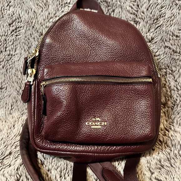 Coach Charlie Pebble Mini Leather Backpack - Picture 1 of 14